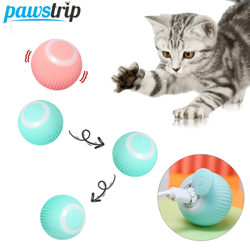 Smart Cat Toy Automatic Rolling Cat Ball Toys Interactive Cat Toys Self