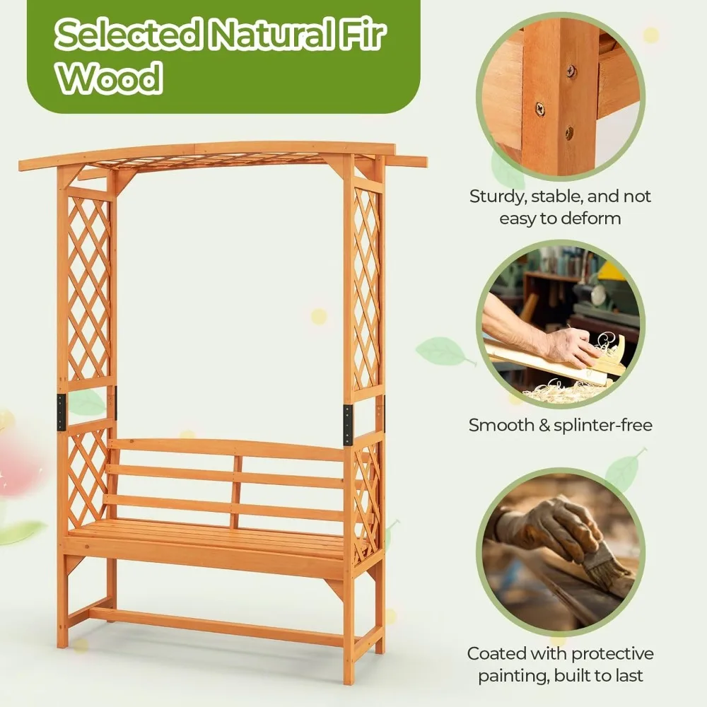 Garden Arch Trellis with Bench 5