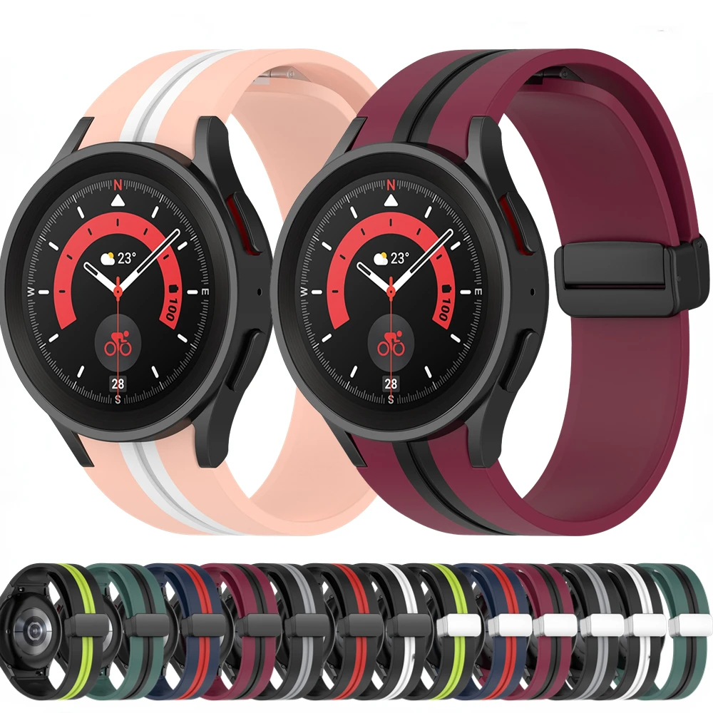 

Silicone Magnetic Strap For Samsung Galaxy Watch 6/5/4 44mm 40mm/Classic 46mm 42mm 47mm 43mm Bracelet for Galaxy Watch 5Pro 45mm