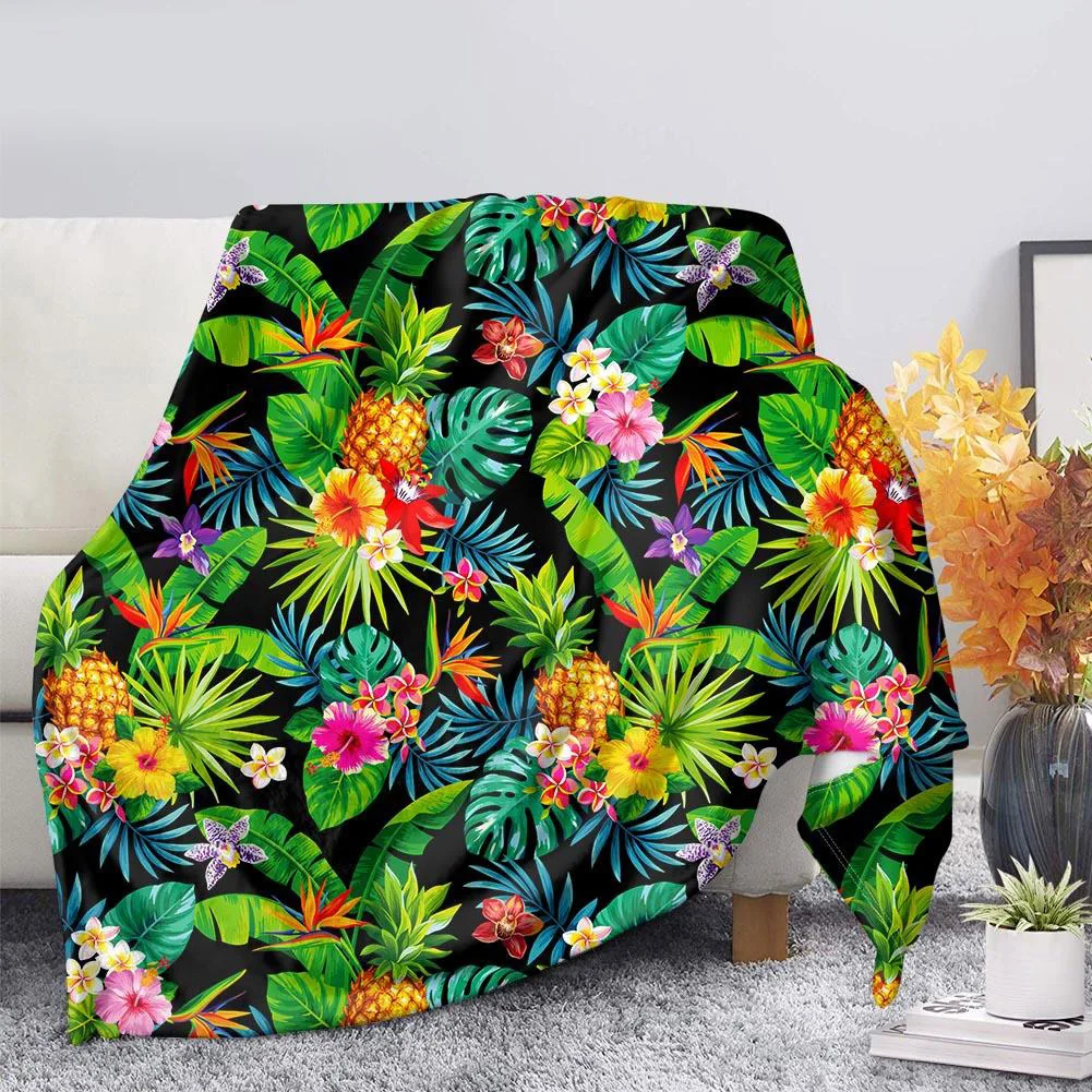 

Cute Tropical Palm Tree Print Soft Fleece Throw Blanket for Sofa Bed Home Travel Picnic Blanket Soft Blankets for Beds Bedspread