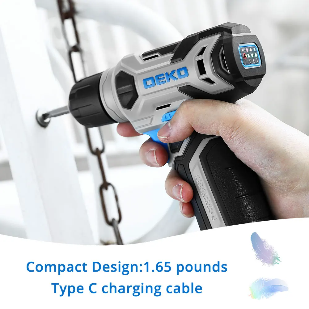 DEKO 8V Cordless Drill Set 3 8 Keyless Chuck Built in LED Wireless Mini Power Driver with Screw Set Electric Screwdriver AliExpress