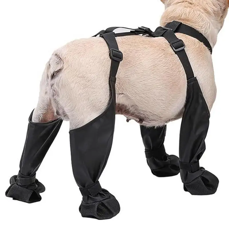 Dog Boots with Suspenders Waterproof Dog Boots Paw Protectors Adjustable Pet Clothing Booties