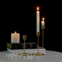 Metal Candle Holder Single Head Iron Art Candlestick Creative Dining Table Decoration Wedding Romantic Candlestick 5