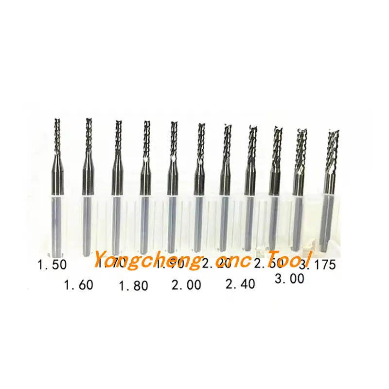 10pcs PCB Corn End Milling Cutter 0.5-3.175mm, 3.175mm (1/8) Shank Hard Alloy PCB Milling Cutter CNC Cutting Milling Cutter image 4