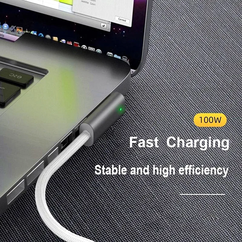 1.8M Converter Cord Laptop Fast Charging Cable 100W USB Type-C to Magsafe1 Magsafe2 Plug Adapter