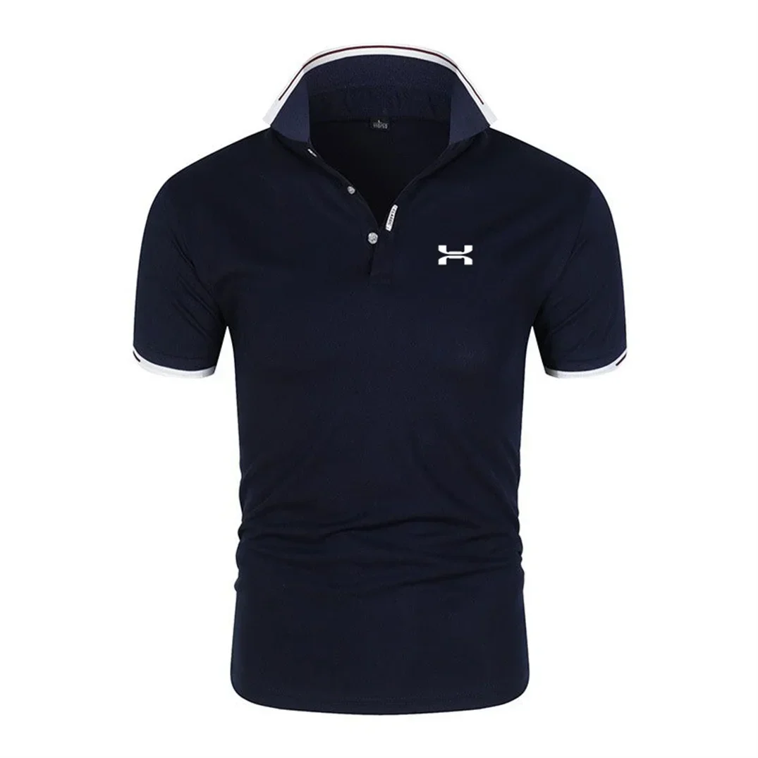 

2024 Summer New Large S-4XL Golf Fitness Room T-shirt Breathable Quick Drying Fitness Casual Business Polo Shirt Short sleeved T
