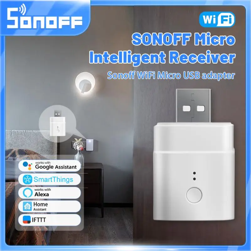 SONOFF Micro 5V USB Adapter Wifi Socket Smart Timing Charge Plug EWelink App Control Work With Alexa Google Alice Home Assistant