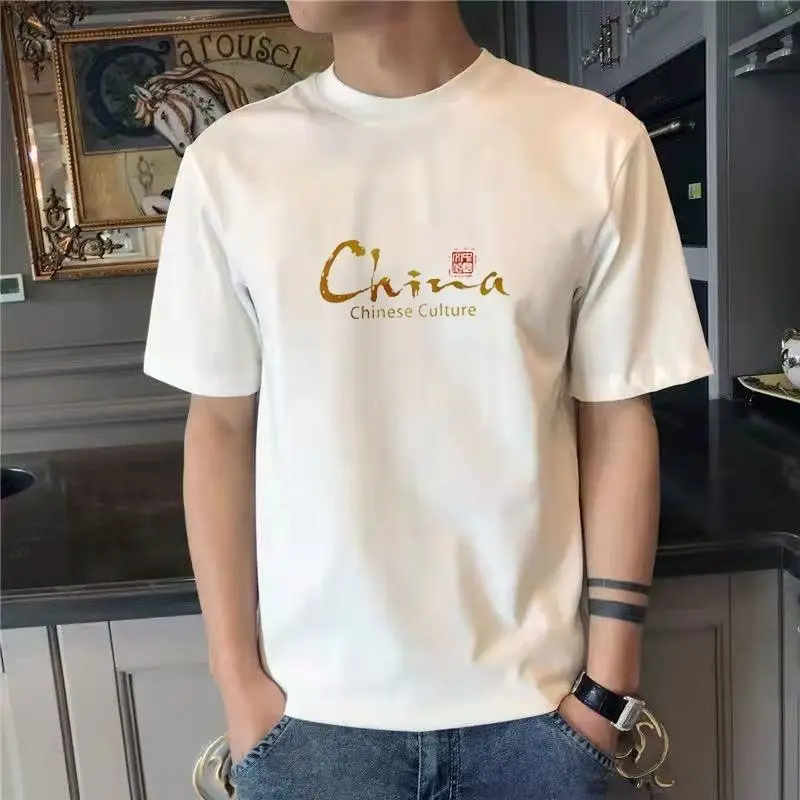 thumbnail image 1 of Camisetas con estampado de alfabeto para hombre, camisetas de gran tamaño para hombre, camisetas gráficas blancas, ropa barata y de alta calidad, nuevas en moda, 1 of 5