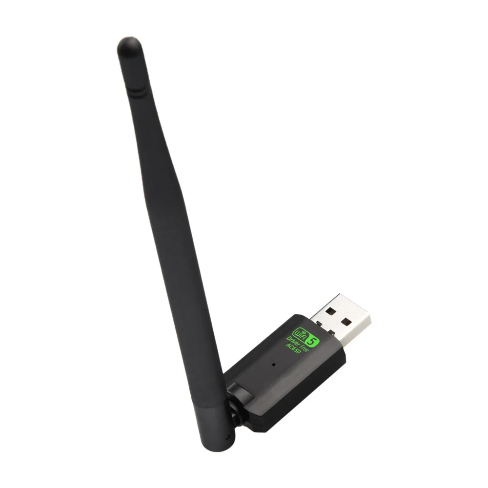 드라이브 무료 USB wifi 600Mbps 듀얼 밴드 어댑터 AC650 2.4GHz 5GHz WiFi 안테나 PC 미니 컴퓨터 네트워크 카드 수신기