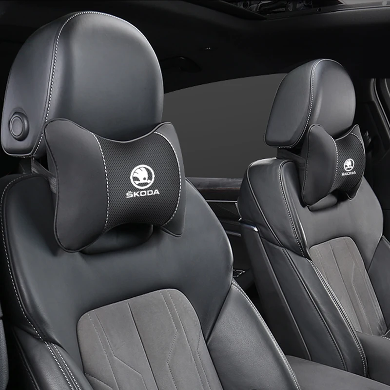 Car Seat Neck Headrest Pillow Rest Head Support Cushion for Skoda Octavia A5 Mk3 Fabia Kamiq Kodiaq Karoq Yeti Rapid Vrs Superb