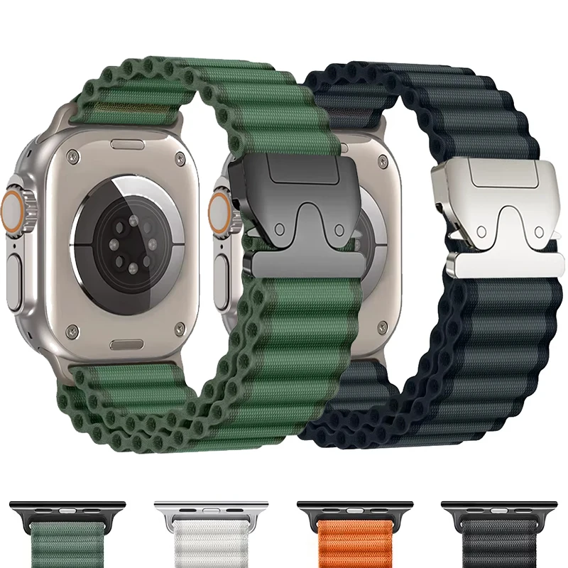 สายนาฬิกาไนลอนยืดหยุ่น สำหรับ Apple Watch ทุกรุ่น