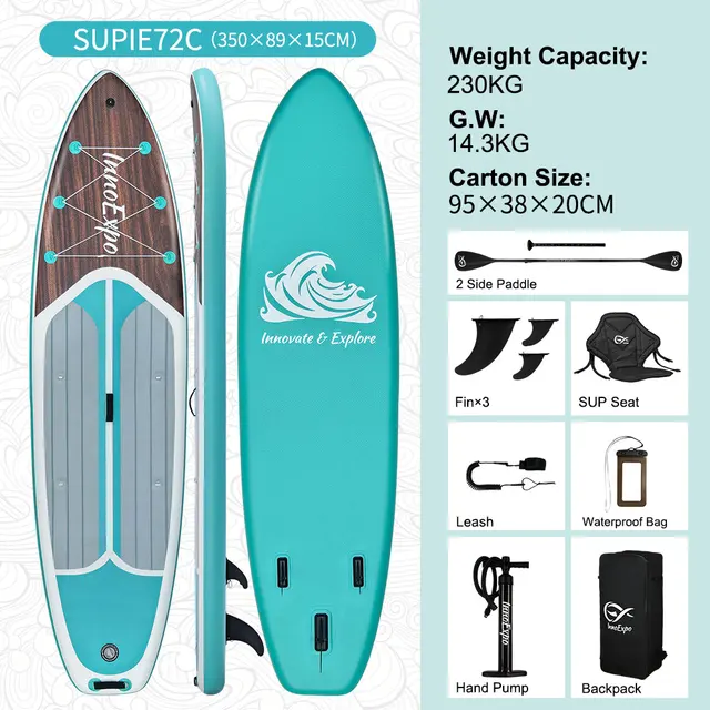 20683-c48aa3.jpg InnoExpo Inflatable Stand Up Paddle Board for All Skill Levels with Premium SUP Paddleboard Accessories,Non-Slip Comfort Deck