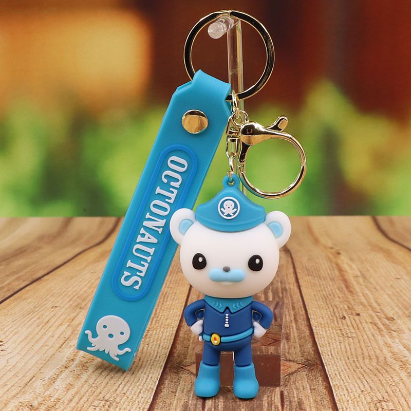 New Octonauts Action Figures KeyChain Creative Soft Rubber  Keys Buckle  Pendant Cute Doll Keyring Couple Bag Ornament Kids Gift