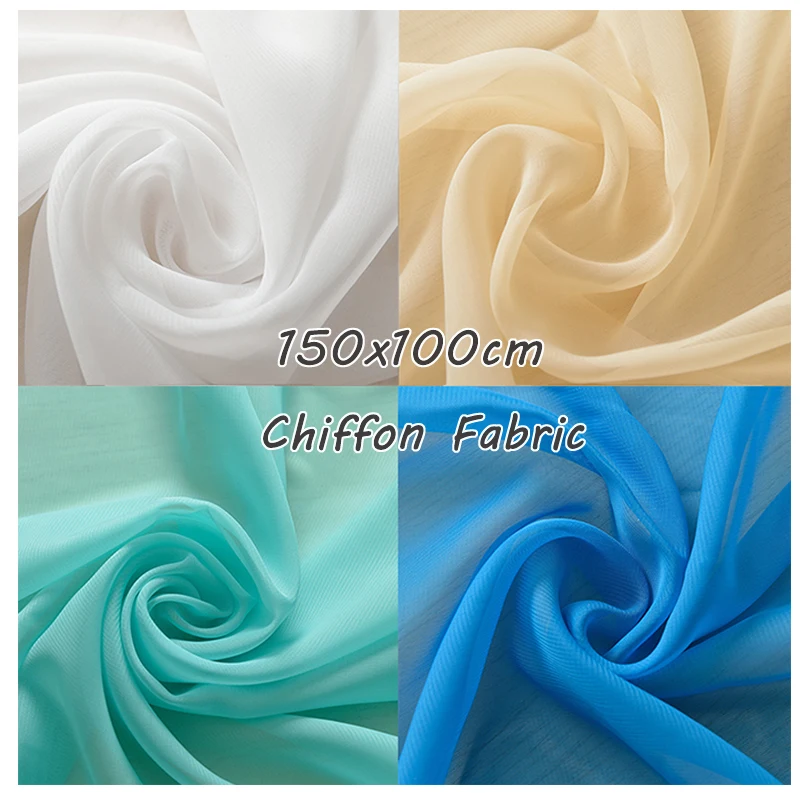 150x100cmChiffonFabricPolyesterChiffonFabricWhiteForDIYDance