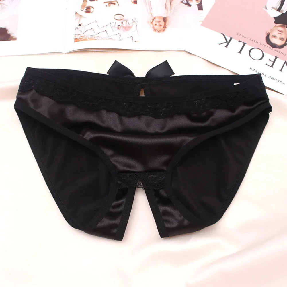 Women's Crotchless Thongs Knickers Breathable Panties Lingerie Underwear Low Rise Female Briefs, women lingerie