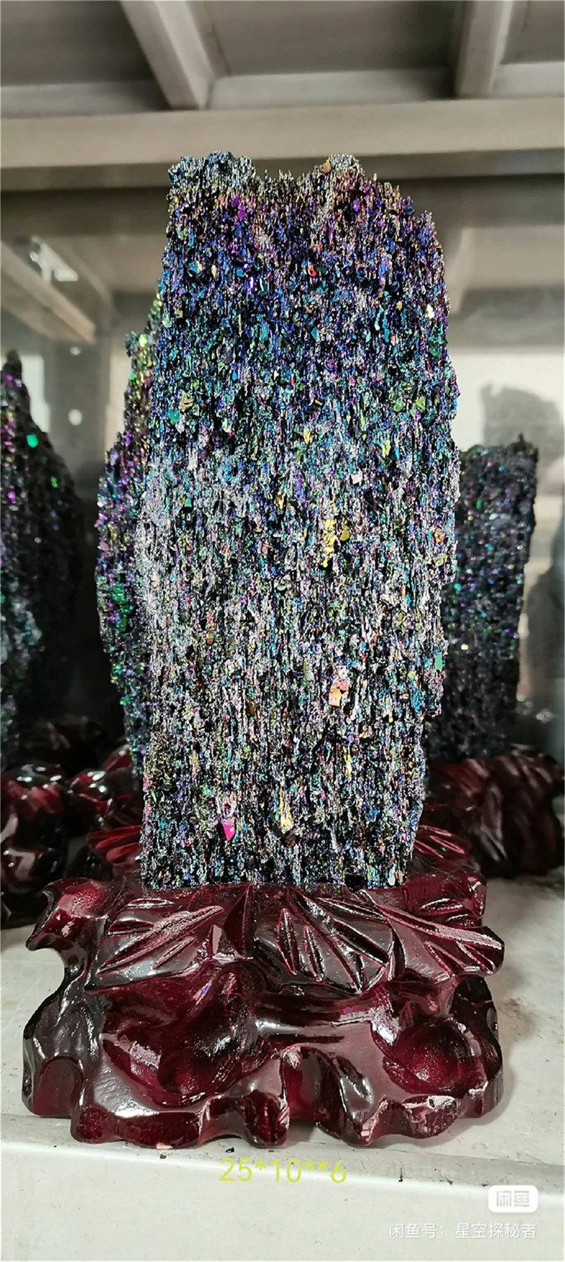 Colorful Carborundum Natural Stone Specimen Silicon Carbide Black Quartz Crystal Mineral Sample Home Decor Gifts Collectibles 5