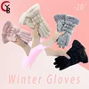 1 Pair Soft Plush Cuff Gloves Plus Velvet Thickened Warm Waterproof Touch Screen  Autumn Winter Coldproof Cycling Ski Gloves 1