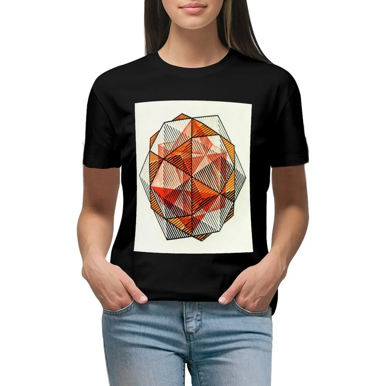 

Four Regular Solids - 1961 By MC Escher T-shirt Female clothing Blouse Short sleeve tee spring clothes Women 2024