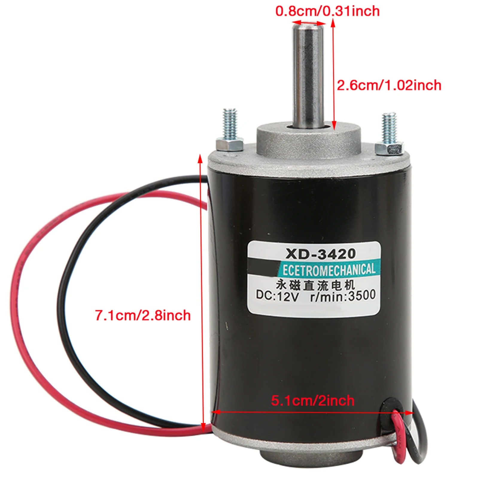 DC Electric Motor High Speed XD-3420 12/24V 30W Permanent Magnet DC High Speed CW/CCW dc electric motor
