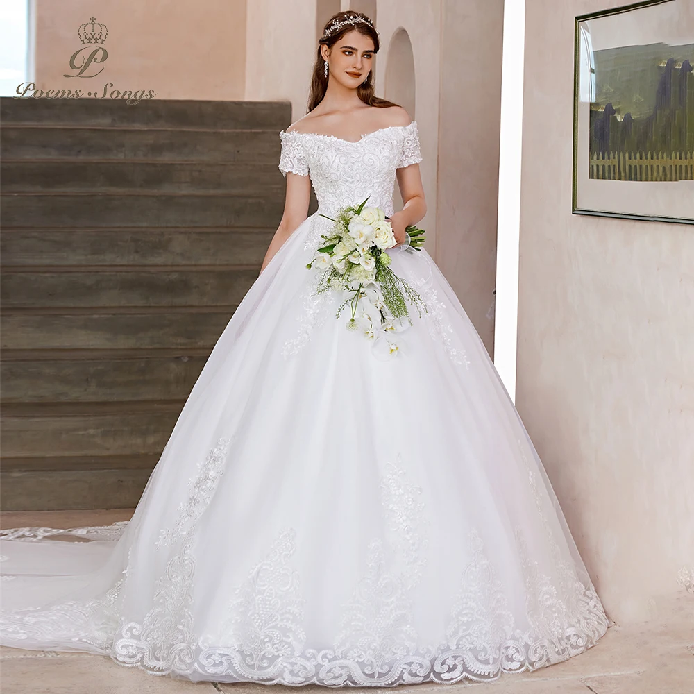 Novia Estilo Encaje Vestidos De Novia Elegantes Corte Princesa