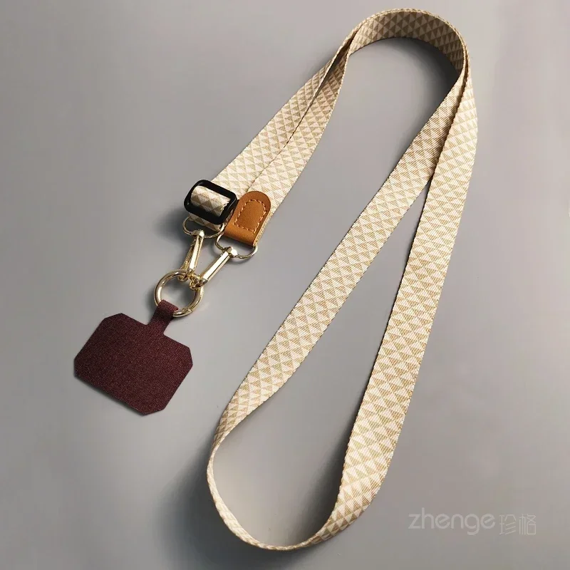 Triangular Plaid Anti-Loss Mobile Phone Crossbody Lanyard