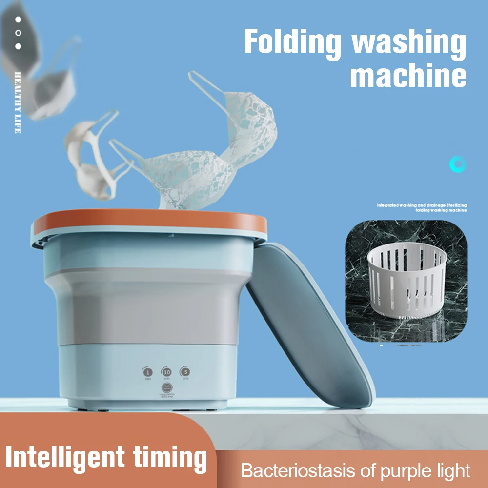 

4.5L Folding Washing Machine Portable Home Dormitory Student Small Mini Lazy Washing Socks Underwear Cleaning Home-Appliance