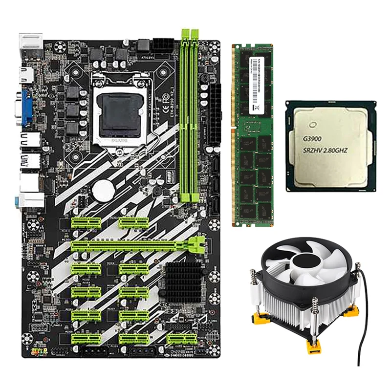 best motherboard for pc B250 BTC Mining Motherboard with G3900/G3930 CPU+8G DDR4 RAM+Cooling Fan 12 PCI-E Slots LGA1151 DDR4 RAM SATA3.0 USB3.0 pc motherboard cheap