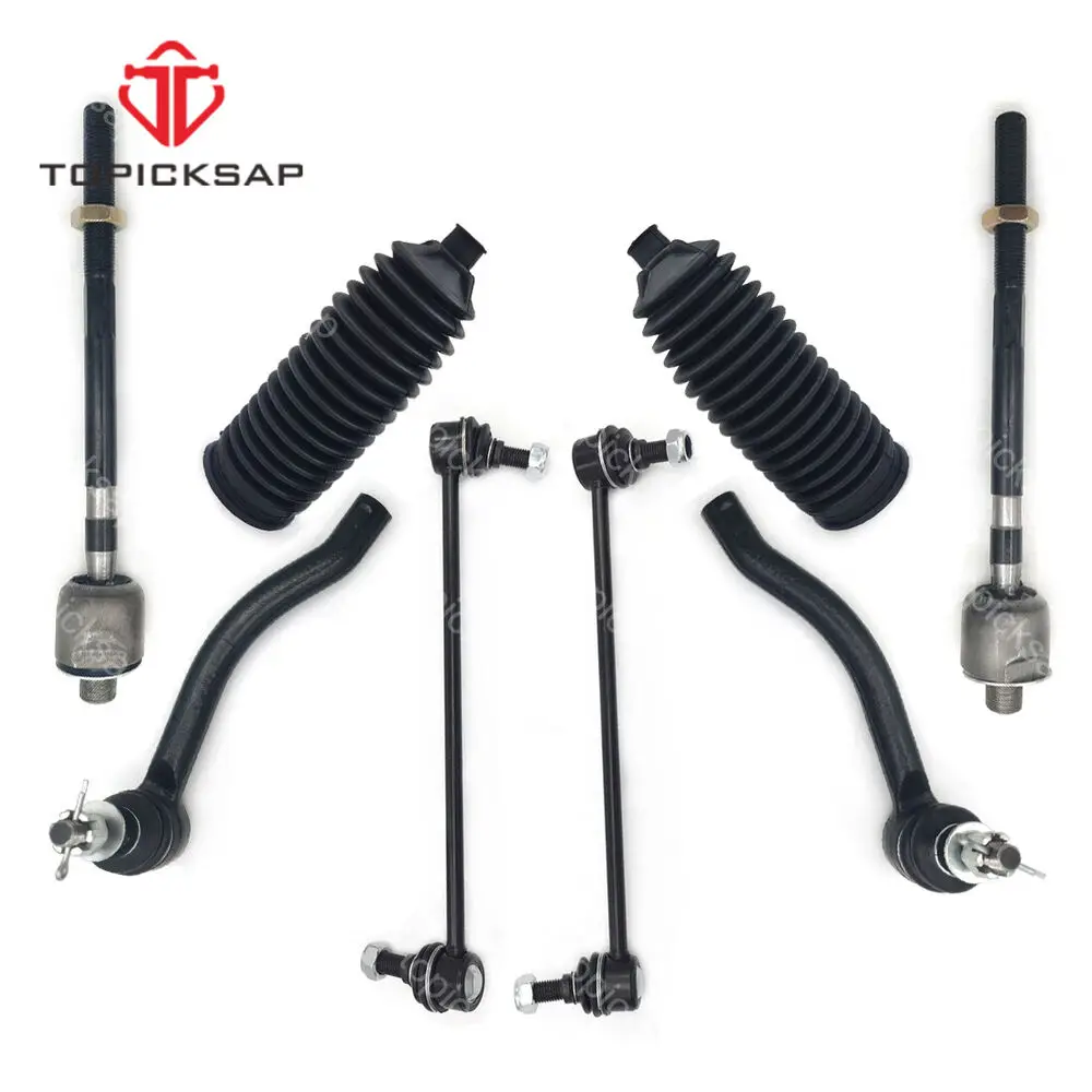 TOPICKSAP Suspension Kit Inner & Outer Tie Rods & Sway Bar Links Boot