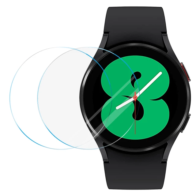 Samsung Galaxy Watch 4 Screen Protector and Case 44mm, Anti-Fog Tempered Glass Protective Film and Hard PC Bumper Smartwatch 2 Pcs