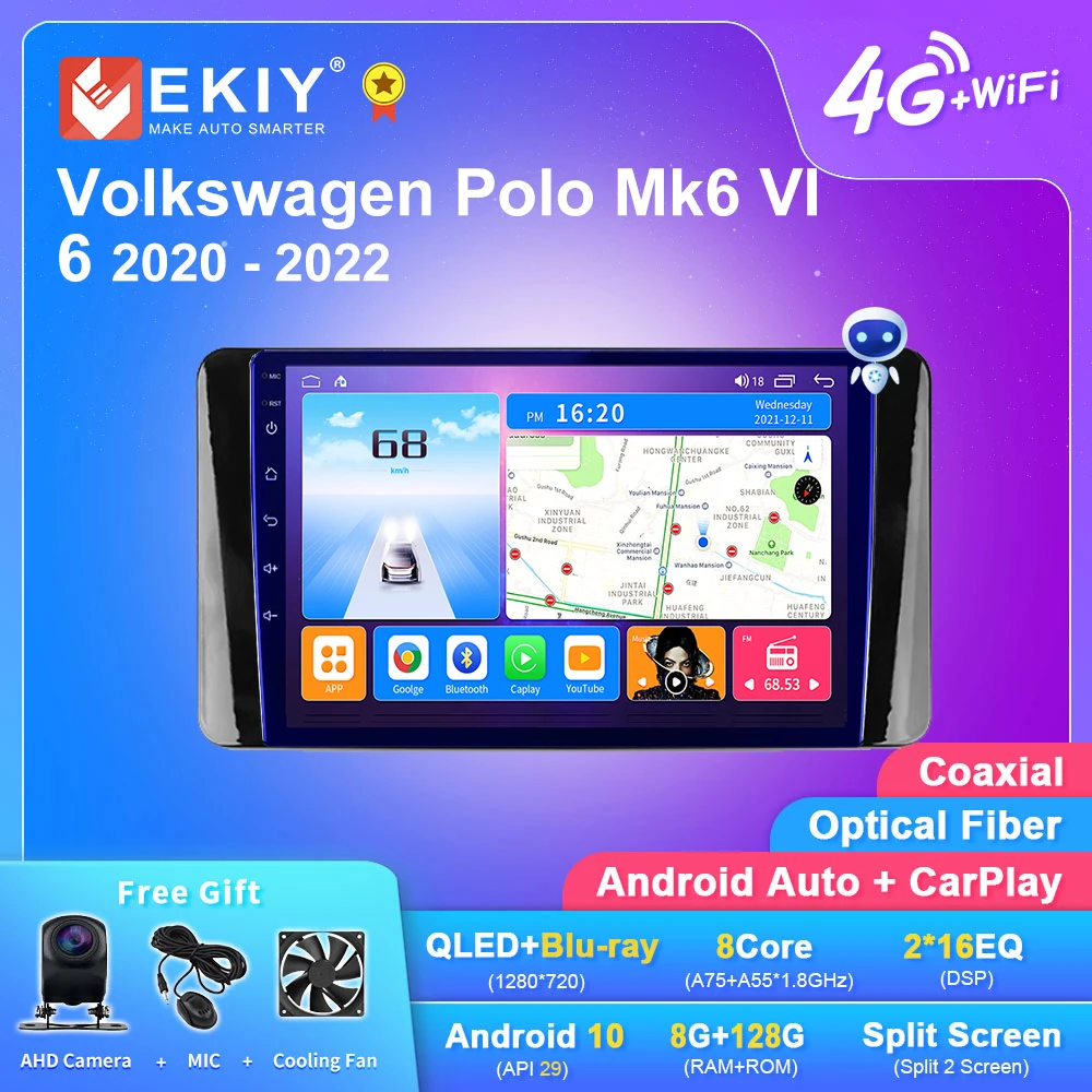 

EKIY T7 Android 10 Car Radio For Volkswagen Polo Mk6 VI 6 2020 - 2022 Multimedia Video Player Navi 2 Din DVD Head Unit Stereo
