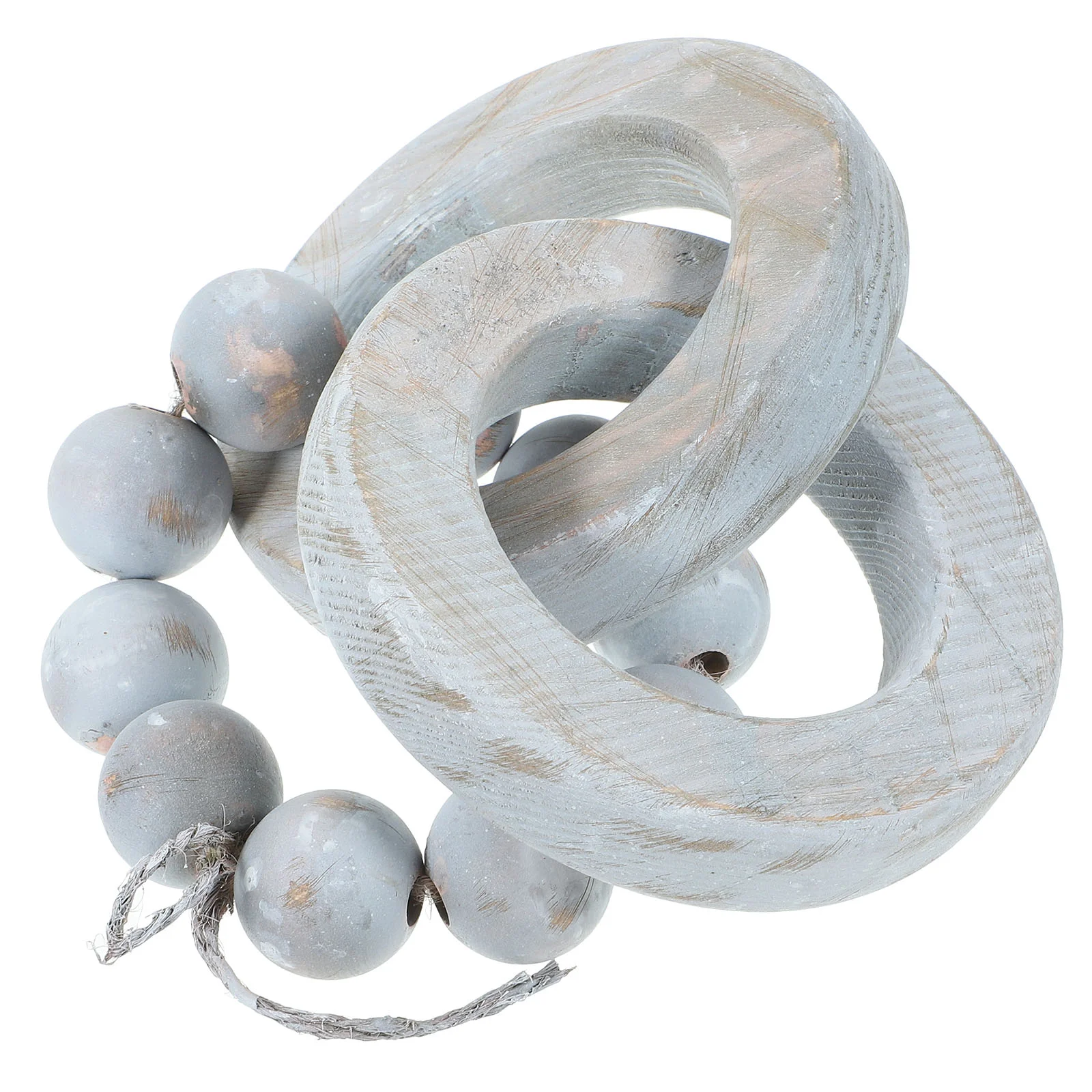 

Tabletop Decor Wood Art Decorate Cabinet Chain Link Decorative Ornament Craft Office