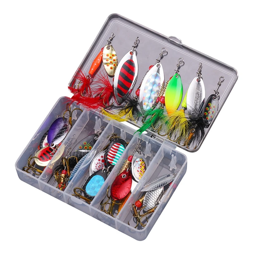 Kit De 5 Leurres Tournants Teksome Pour Pêche En Rivière, Lac Ou Mer – Idéal Pour Truite, Perche, Brochet Et Silure