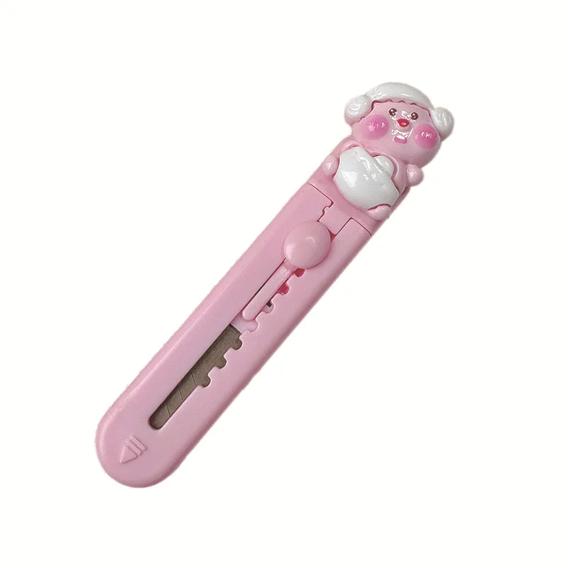 1Pc Mini Portable Art Knife utility knife paper cutter mail opener unboxing knife pocket folding knife craft cutting knife Student Cute Cartoon Paper Cutter Office Stationery Express Box Opener