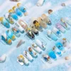 12 Grids Sea Ocean Nail Charms Blue Aurora Shell Moon Star Heart Starfish Pearl Flake Slice Summer Jewelry 3D Kawaii Decoration 2