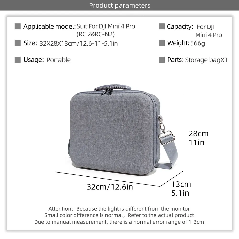 Sac de transport DJI Mini 4 Pro - Étui rigide gris clair/vert