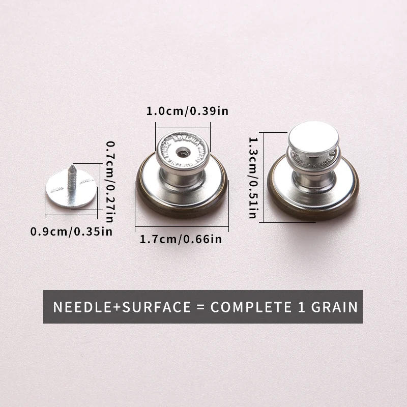 10pcs 17mm Hammer On Denim Jeans Coat Buttons Brass Shank Button Crafts Sewing E - Foto 9