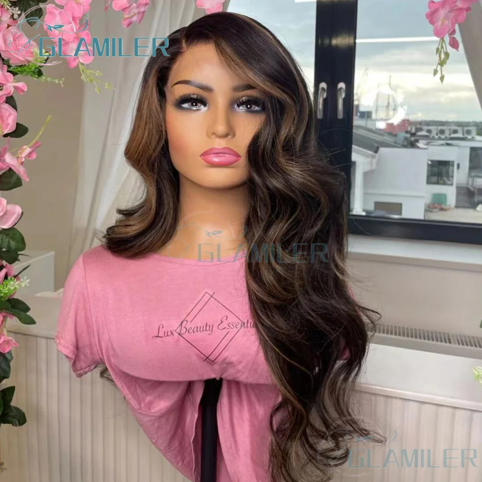 200Density Highlight Blonde Wave HD Lace 5x5 Silk Base European Human Hair Wig For Women BabyHair Preplucked 13x4 Silk Top Wigs