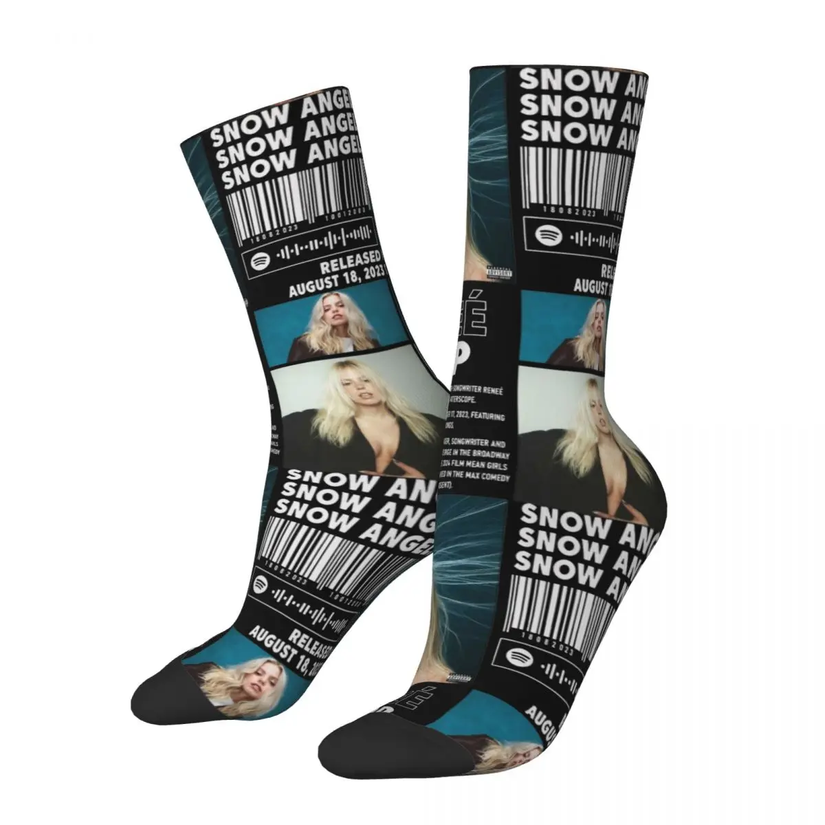 

Snow Angel Renee Rapp Album 90s Singer Outfits Men Women Socks Sweat Absorbing Skateboard Crew Socks Soft Little Small Gifts