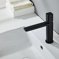 BAKALA Basin Faucet Black/Chrome Face Single Handle Deck Mounted Sink Taps Cold and Hot Mixer for Bathroom Crane Fauc 2