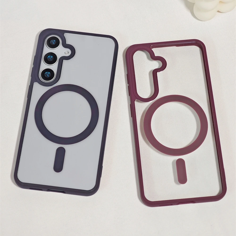 Luxury Transparent Acrylic Magnetic Clear Shockproof Ultra Slim Cover