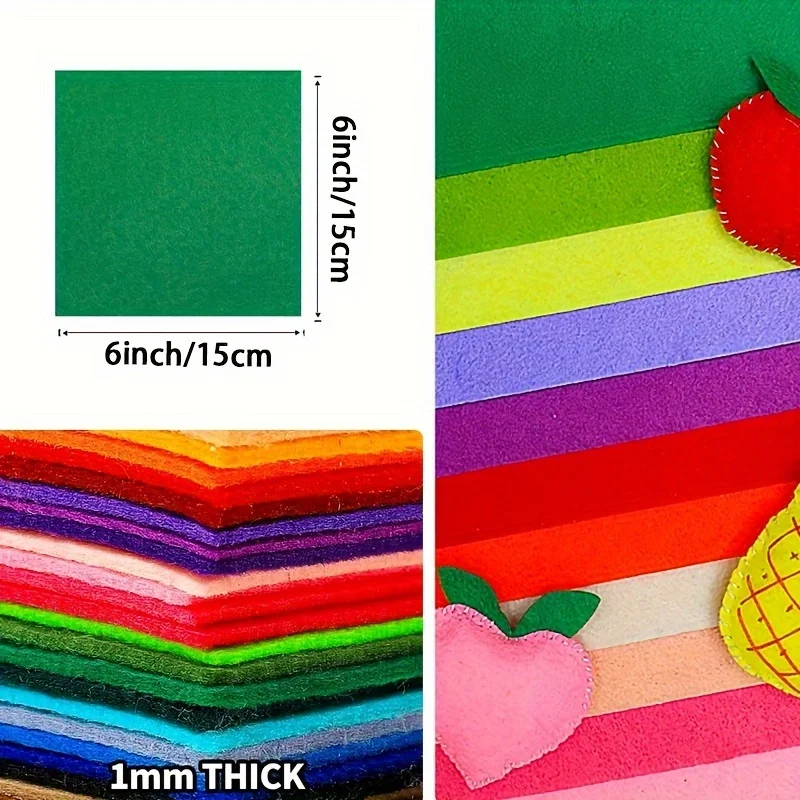 22pcs 6x6&7.8x11.8 Inch Premium Non-Woven Felt Sheets for Crafts 2mm Thick Durable Polyester Blend Assorted Colors Craft Felt felt fabric sheet
