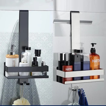 Mensole da bagno mobili, senza trapano, organizer per doccia, supporto per doccia, mensola in acciaio, ripiani multifunzione, unità di stoccaggio per il bagno