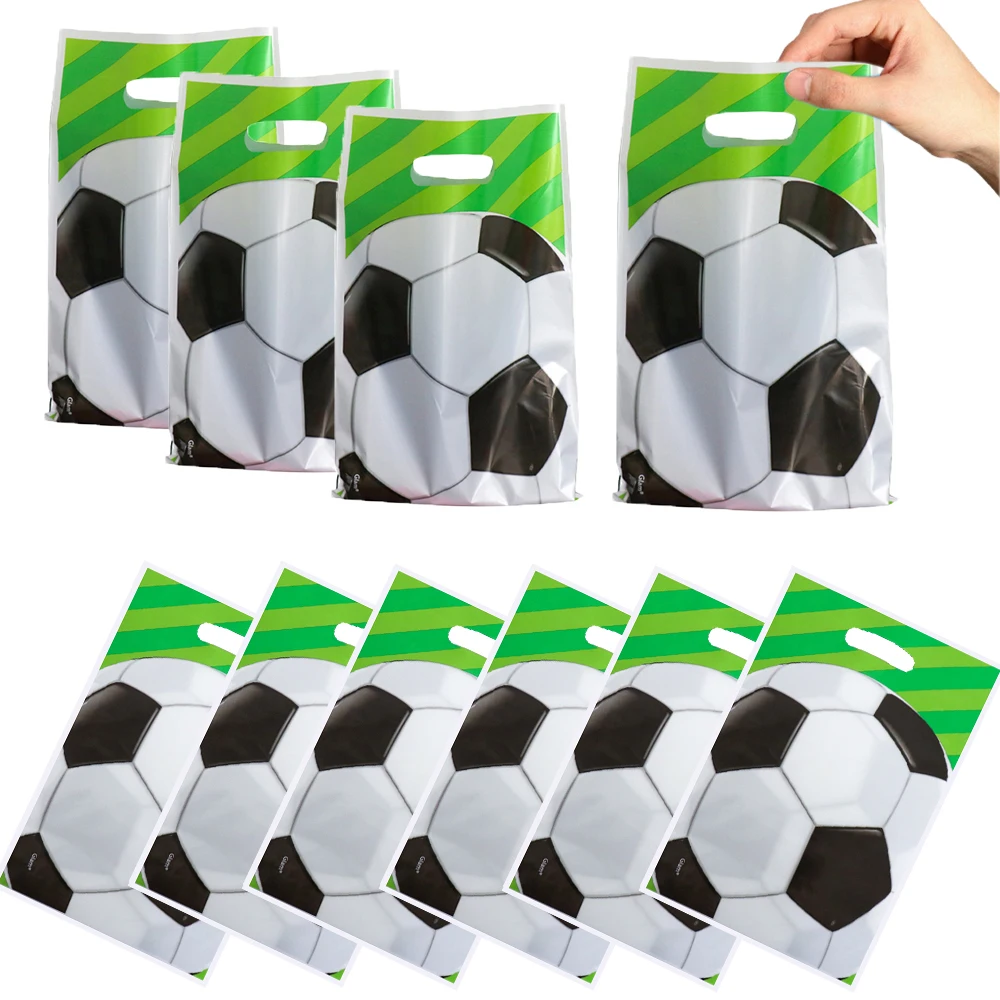 Soccer Gift Bags Plastic Cookie Treat Candy Bags Guest Gifts Birthday Football Theme Party Favors Bag Twist Ties