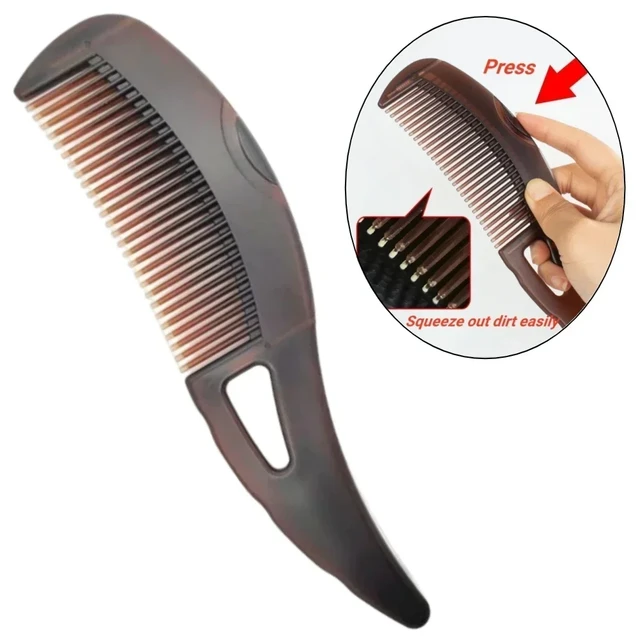 1pc Wooden Handle Wool Brush For Removing Scalp Dandruff And Cleaning Hair