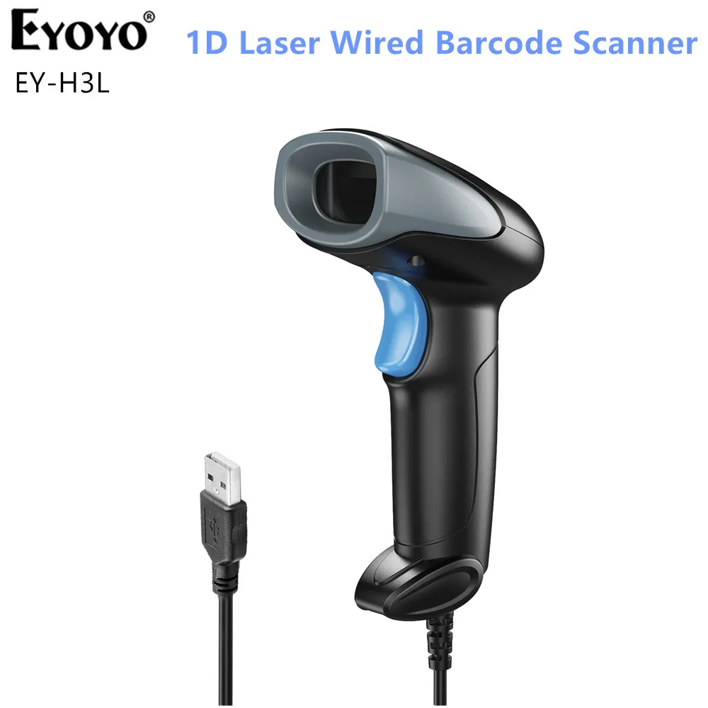 nød uddrag hjort Eyoyo EY-H3L USB Laser 1D Barcode Scanner Wired Handheld 2M Ultra Long  Cable Bar Code Scanner Reader Automatic Scanner BARCOD - AliExpress