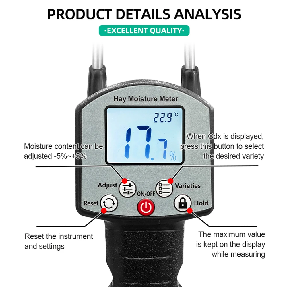 TK100H Hay Moisture Meter for Humidity Content
