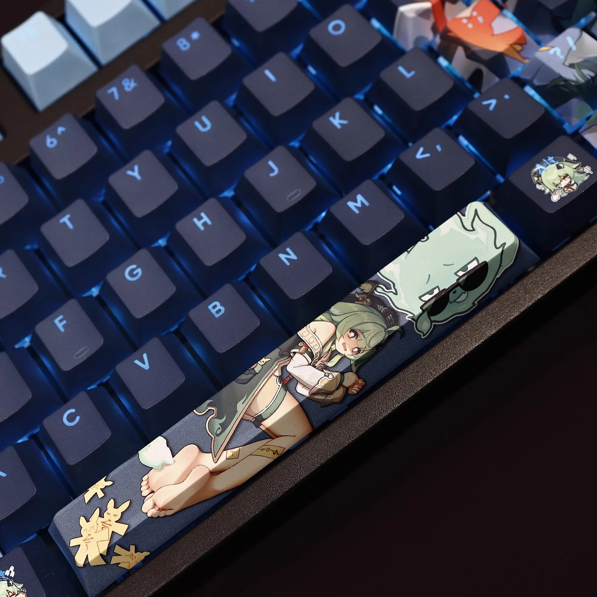 Tintura Pbt-subbed Jogo Anime Keycaps Grupo Huohuo Keycap Honkai Estrela Trilho Keycap Anime 61 87 104 108 - Imagem 4