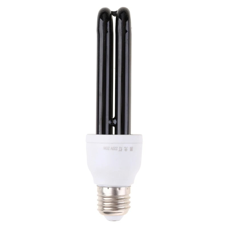 220V 20W E27 Fluorescent Blacklight CFL Light Bulb Lamp Replacement UV Light Lamp Fly Trap