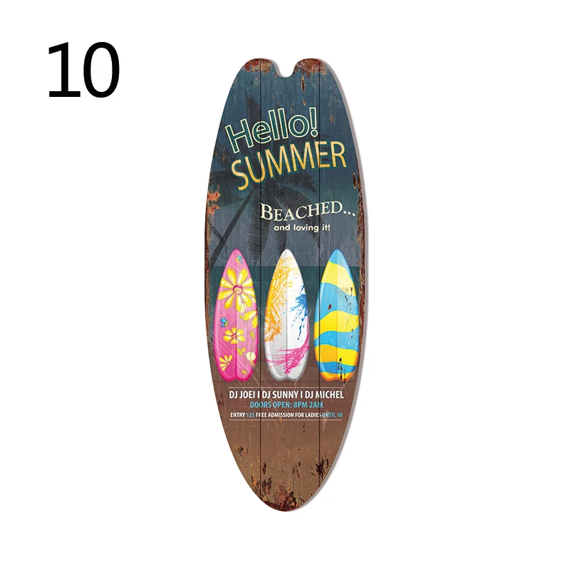 Decorazione Da Parete Tavola Da Surf In Legno Stile Retrò - Beige, Per Arredamento Marittimo E Feste In Piscina - 3