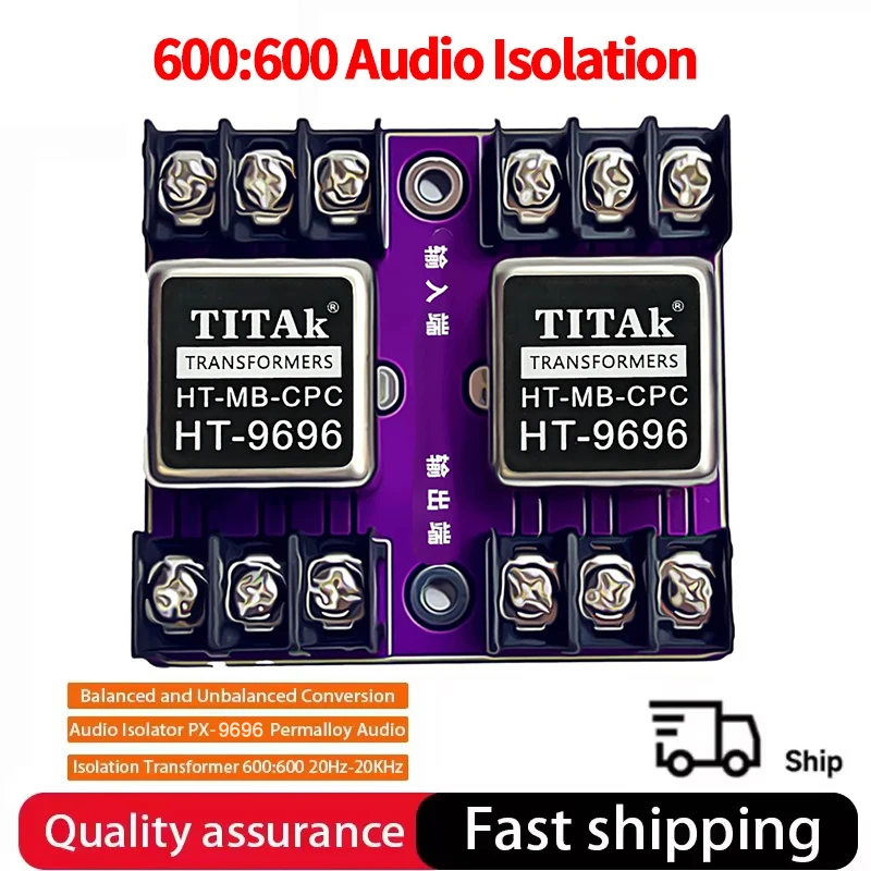 Description Picture 2 of itemBalanced and Unbalanced Conversion Audio Isolator HT-9696 Permalloy Audio Isolation Transformer 600:600 20Hz-20KHz